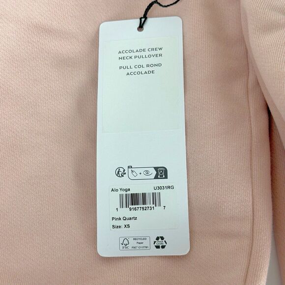 Alo Yoga Accolade Crew Neck Pullover NWT Pink Quartz Size XS - Picture 11 of 14
